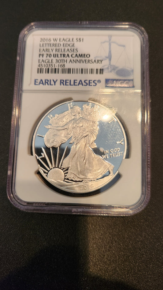 2016 W Silver Eagle - 30th Anniversary - NCG PF70 Ultra Cameo