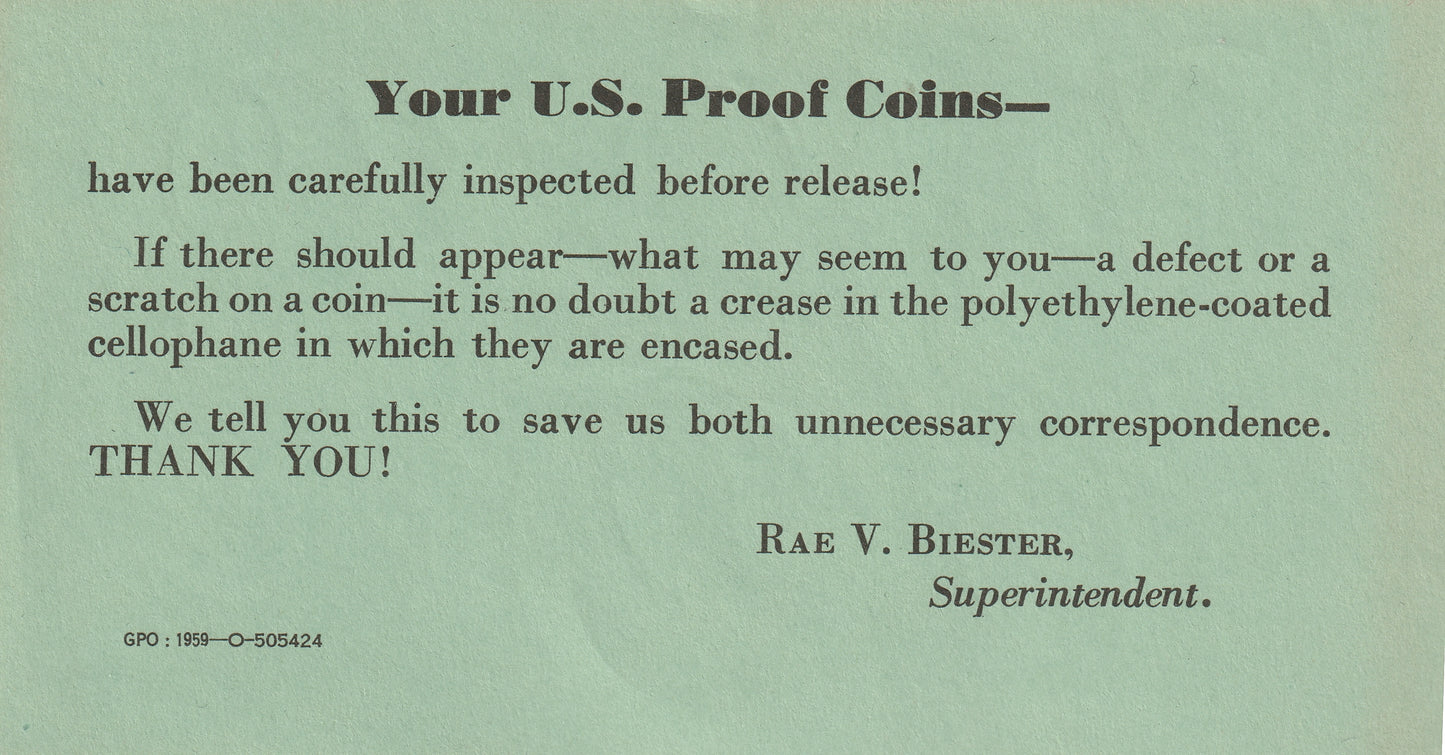 1960 United States Proof Set - Small Date