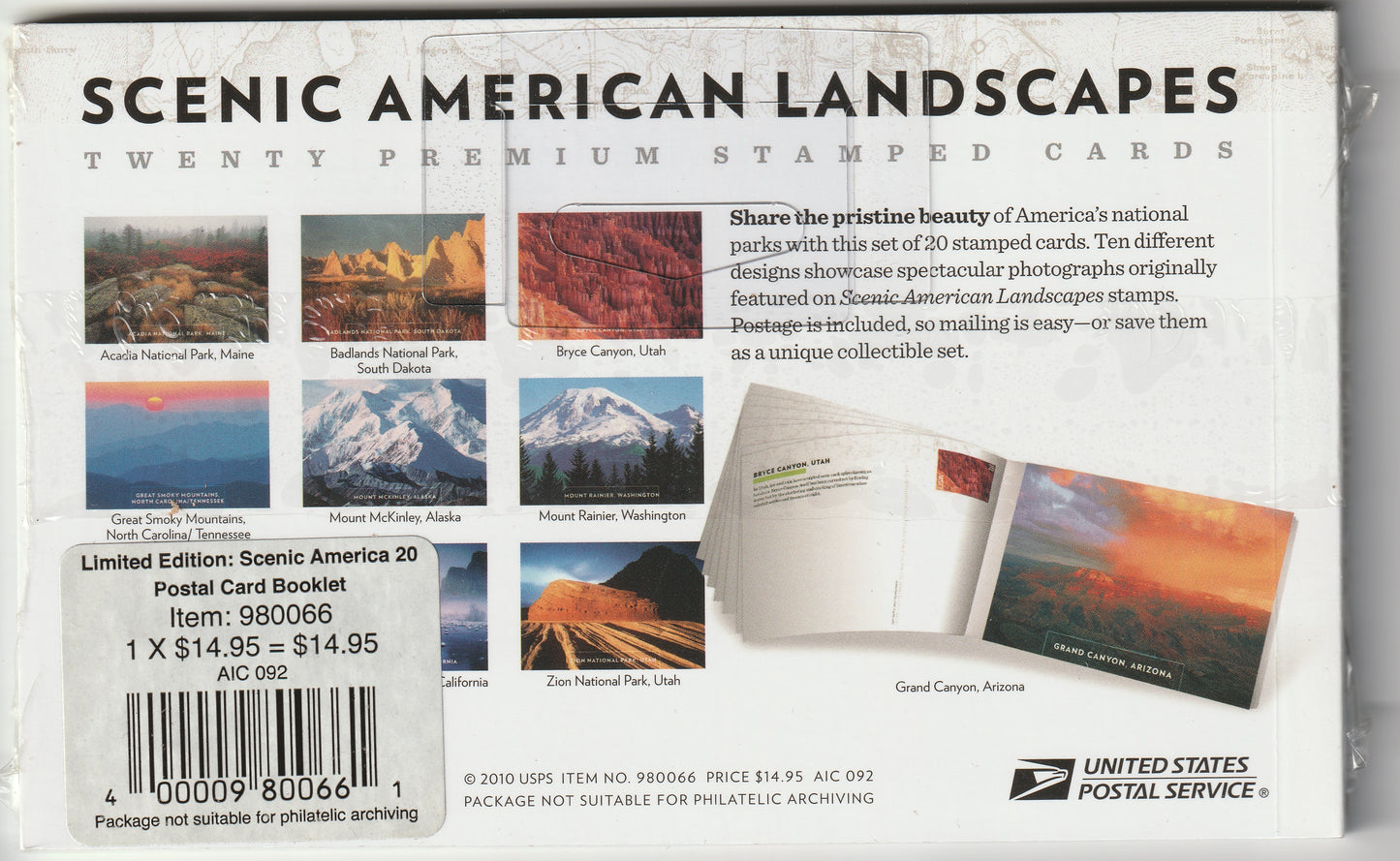 Unopened Premium Stamped Cards (20) - Scenic American Landscapes
