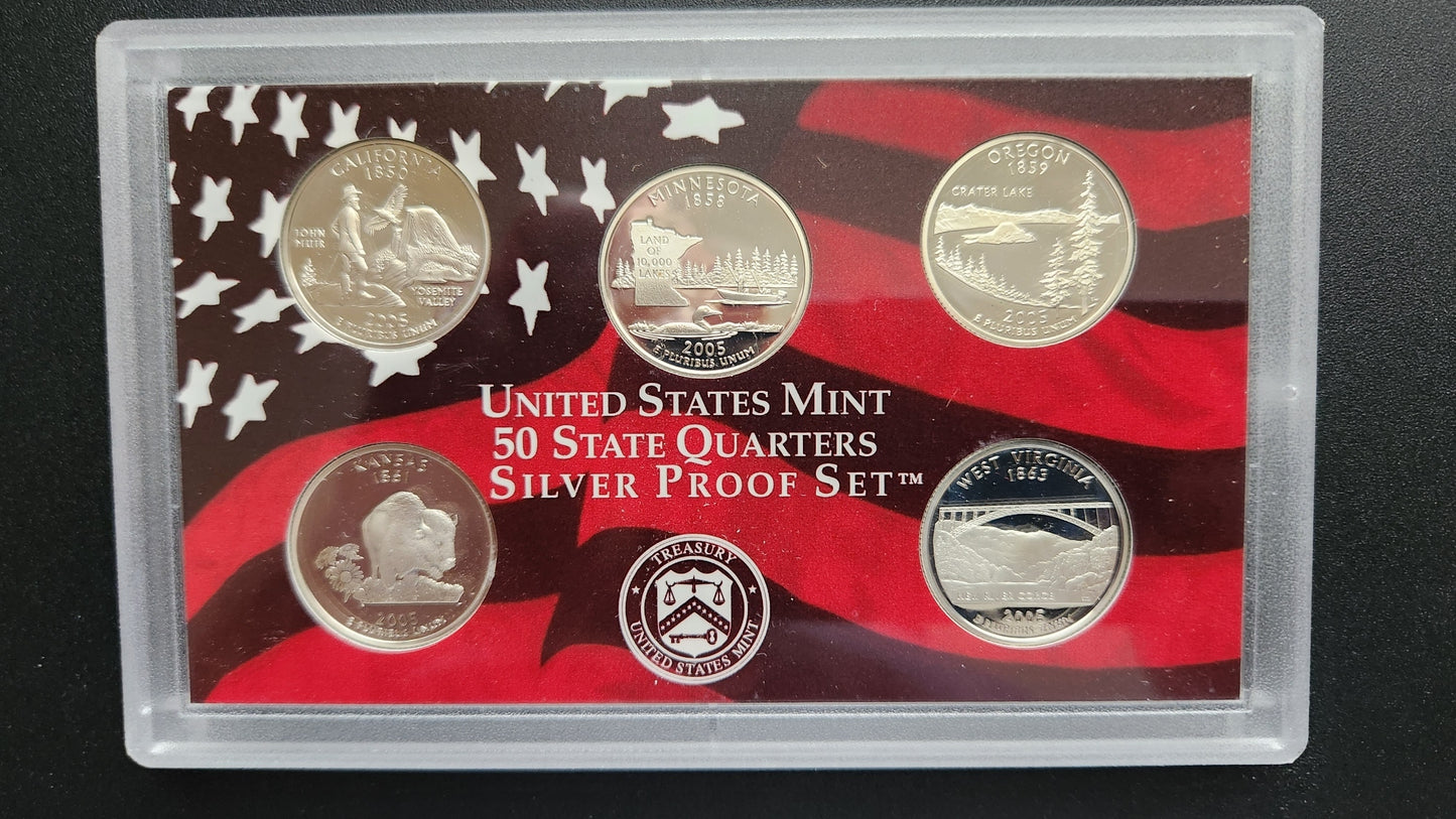 2005 United States Mint - 50 State Quarters Silver Proof Set