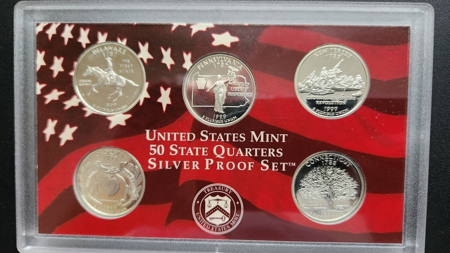 1999 United States Mint - 50 State Quarters Silver Proof Set