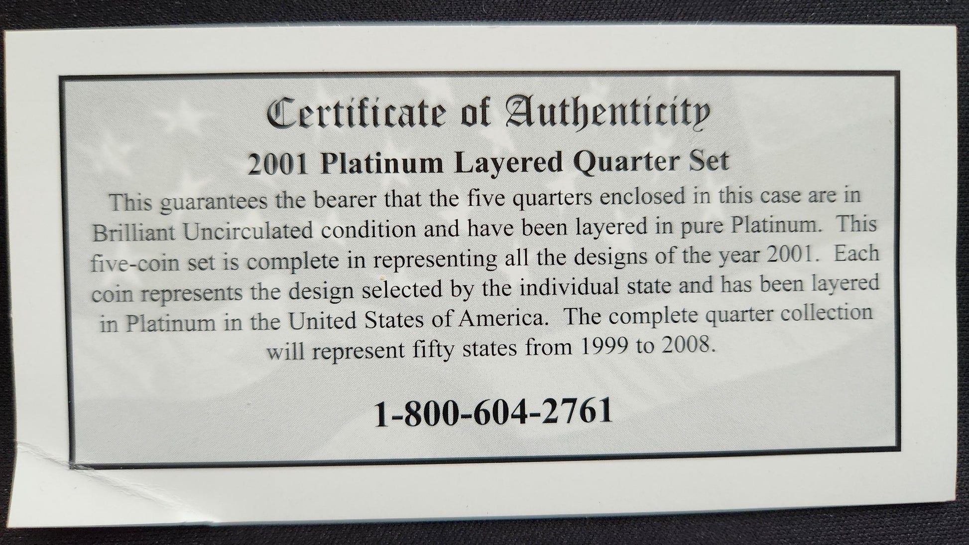 2001 Platinum Edition - State Quarter Collection