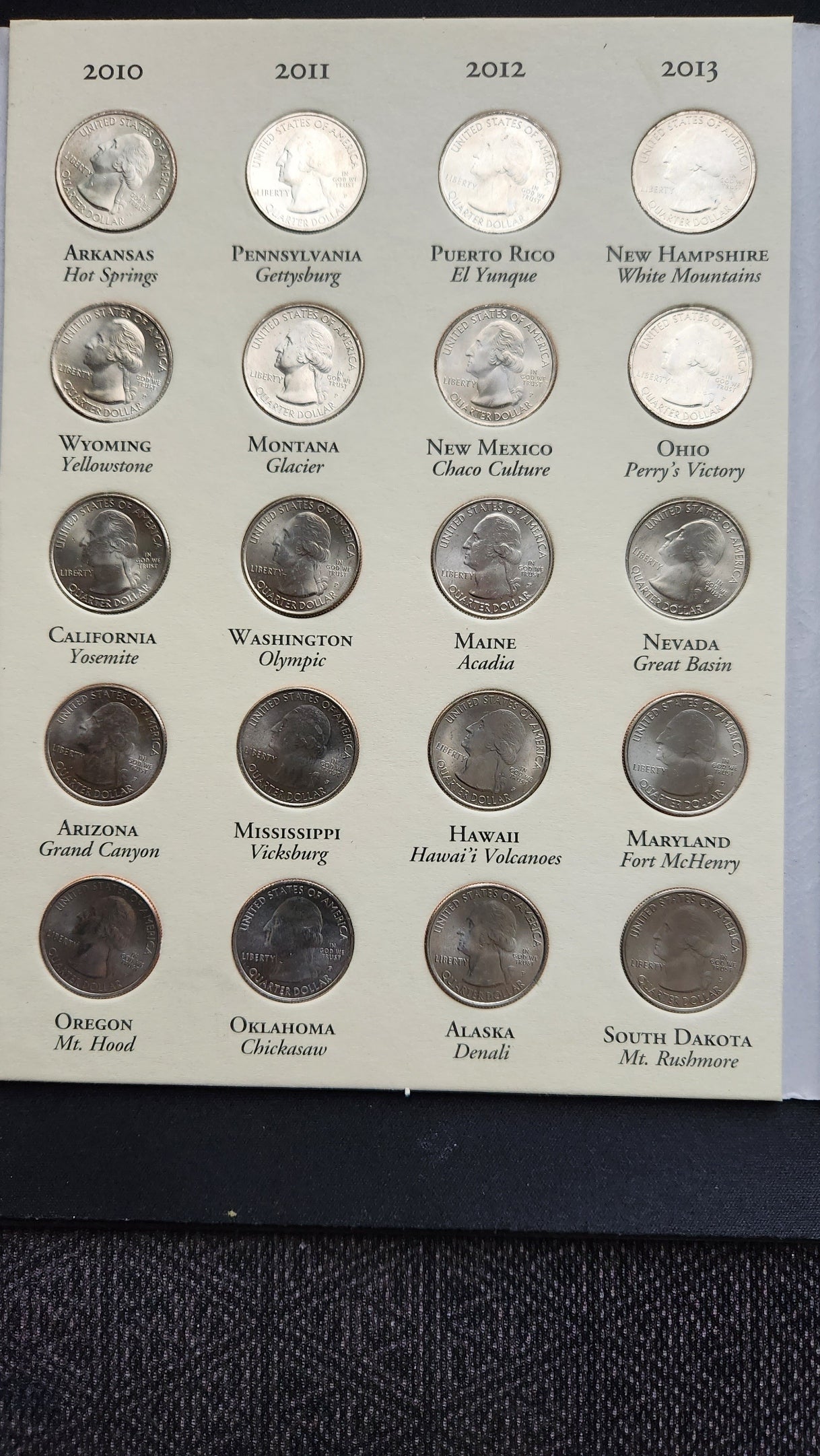 America's National Park Commemorative Quarters - 2010 - 2021