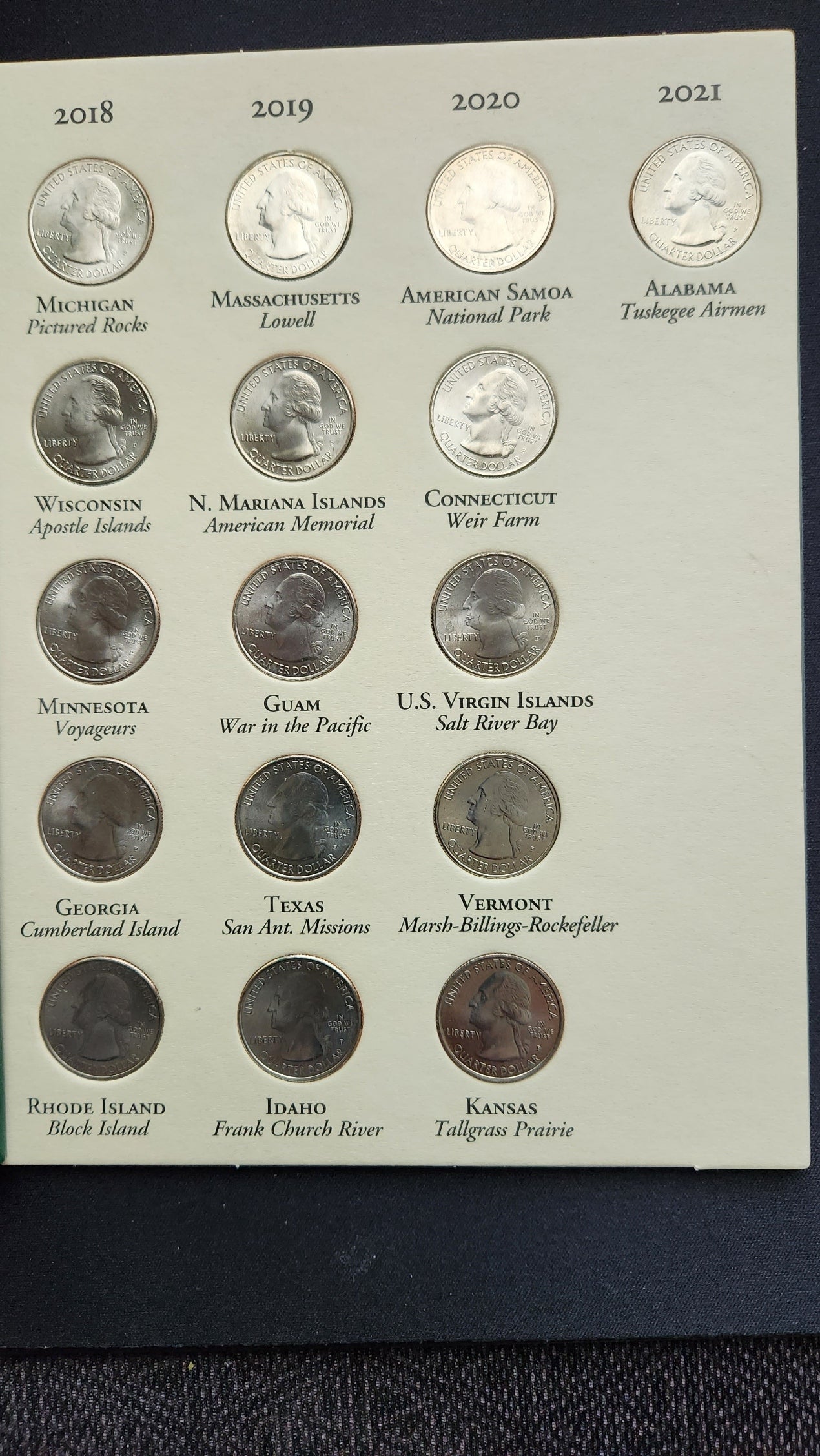 America's National Park Commemorative Quarters - 2010 - 2021
