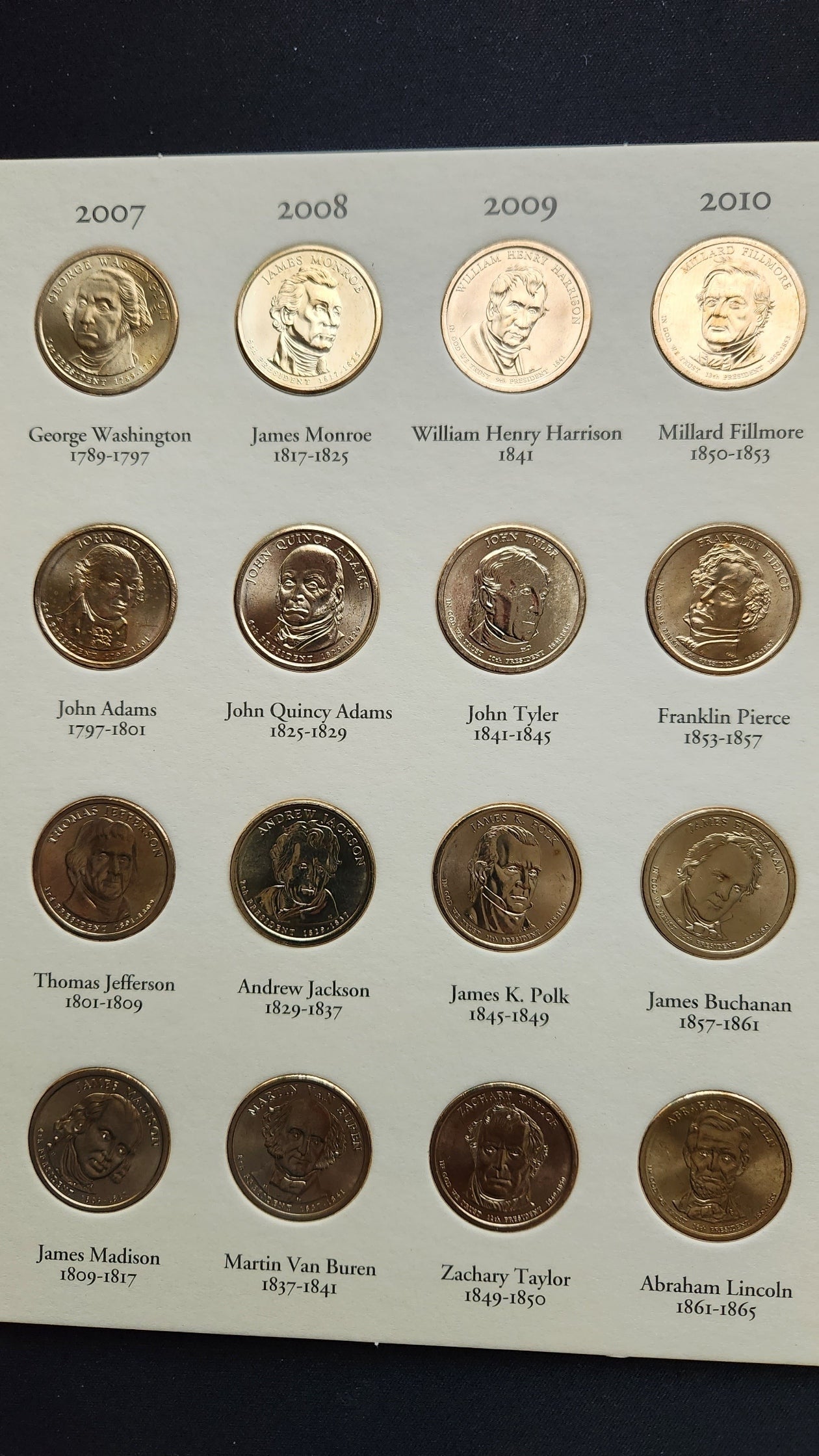 Presidential Dollars - 2007 - 2016