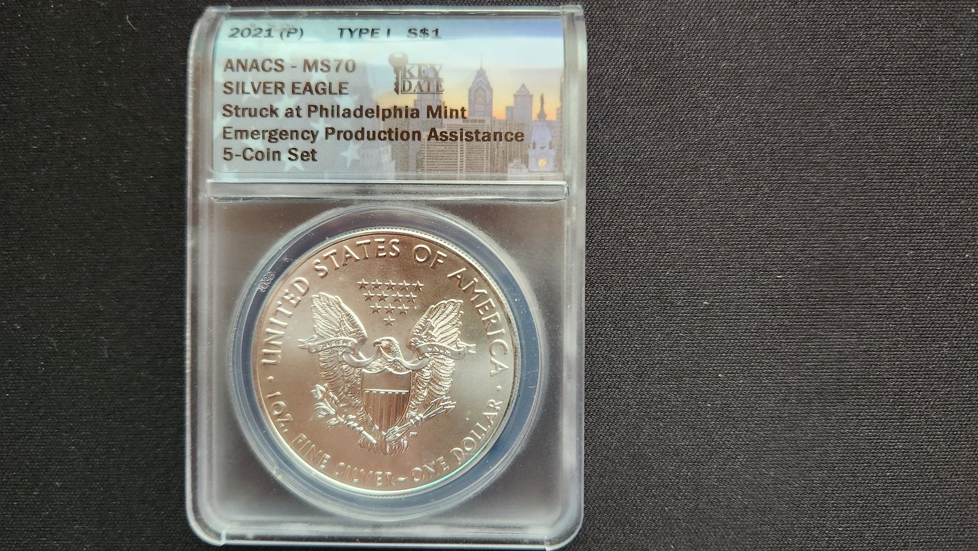 2021 Silver Dollars - Complete 5-Coin Set - ANACS MS70