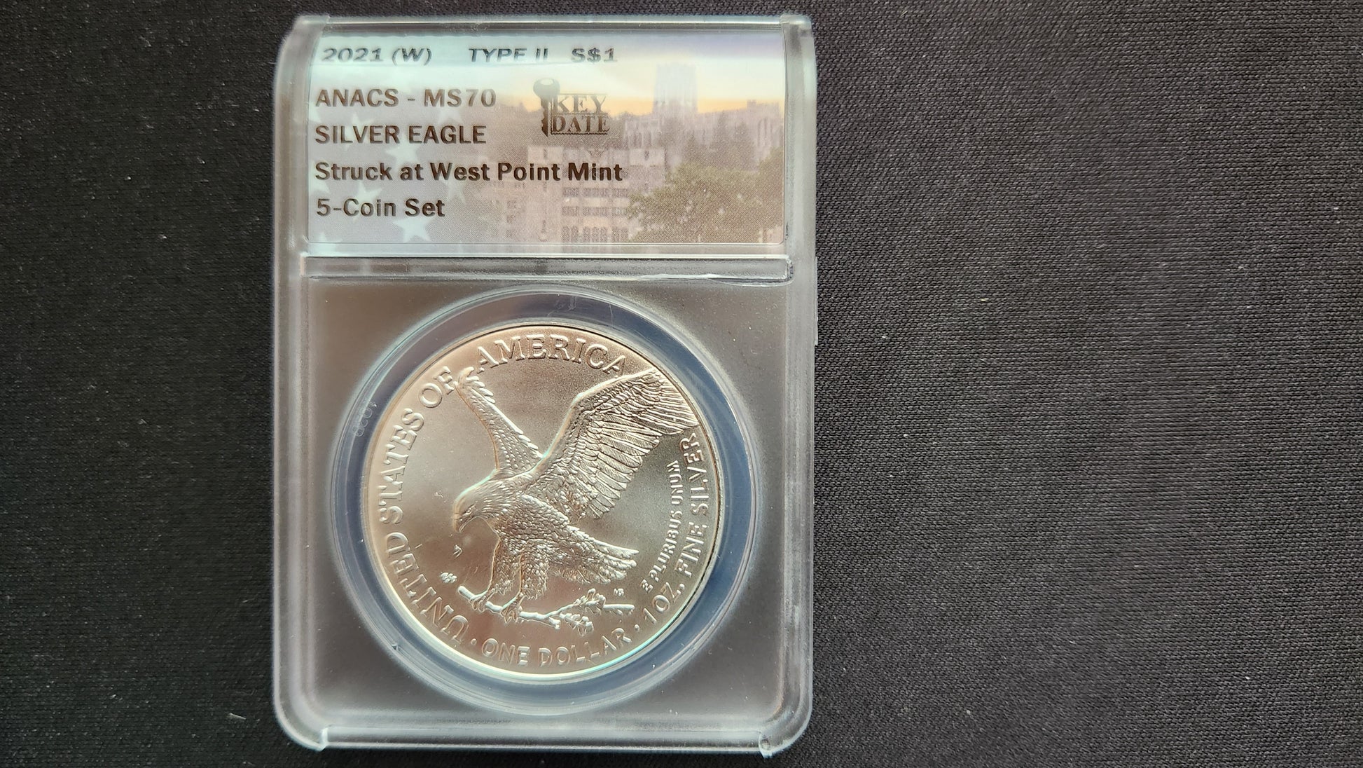 2021 Silver Dollars - Complete 5-Coin Set - ANACS MS70