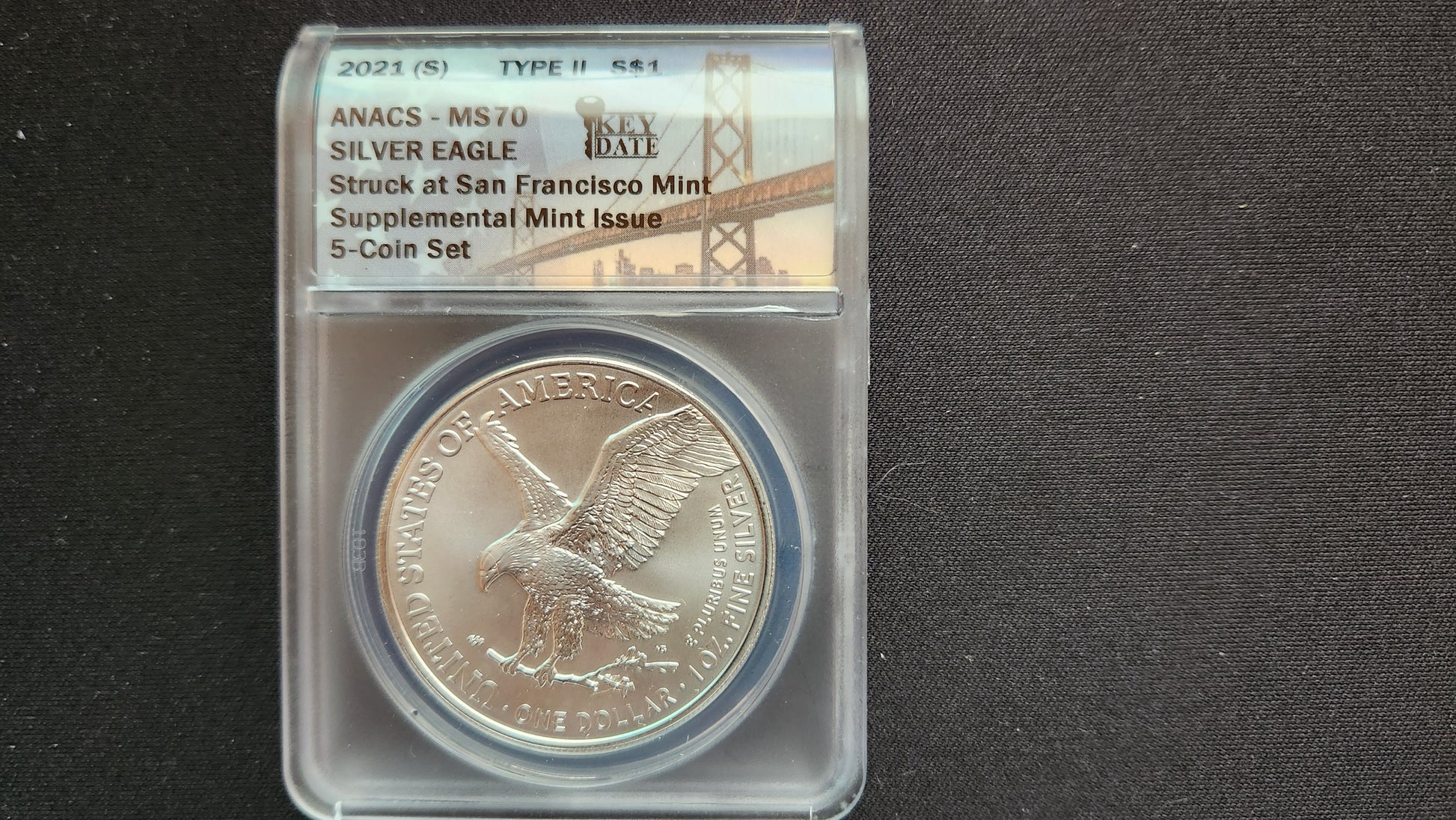 2021 Silver Dollars - Complete 5-Coin Set - ANACS MS70