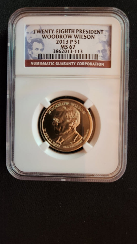2013-P - Woodrow Wilson One Dollar - NGC MS 67