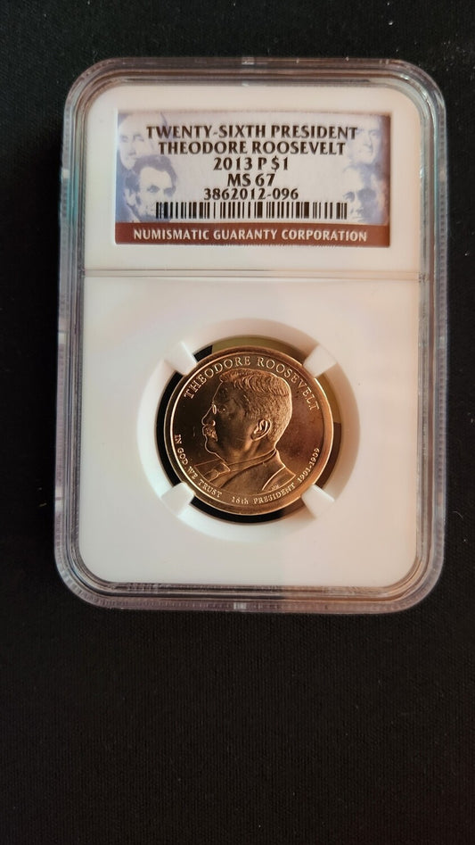 2013-P - Theodore Roosevelt One Dollar - NGC MS 67