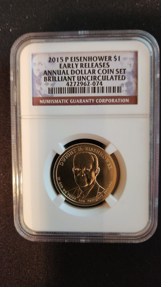 2015-P - Eisenhower One Dollar - NGC BRILLIANT UNCIRCULATED