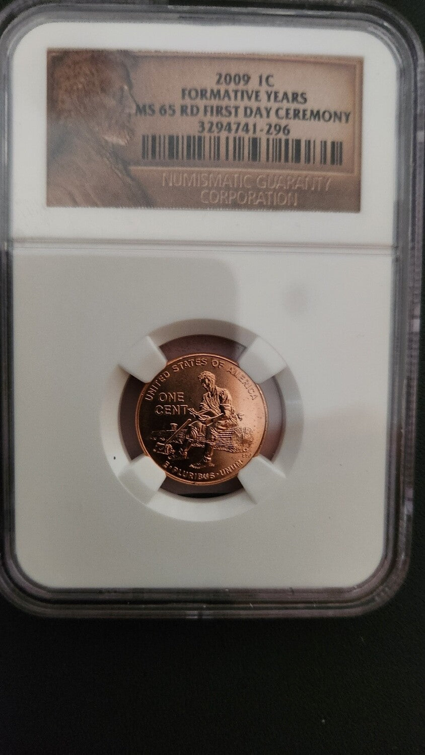 2009 1C - Formative Years - ANACS MS 65 RD - First Day Ceremony