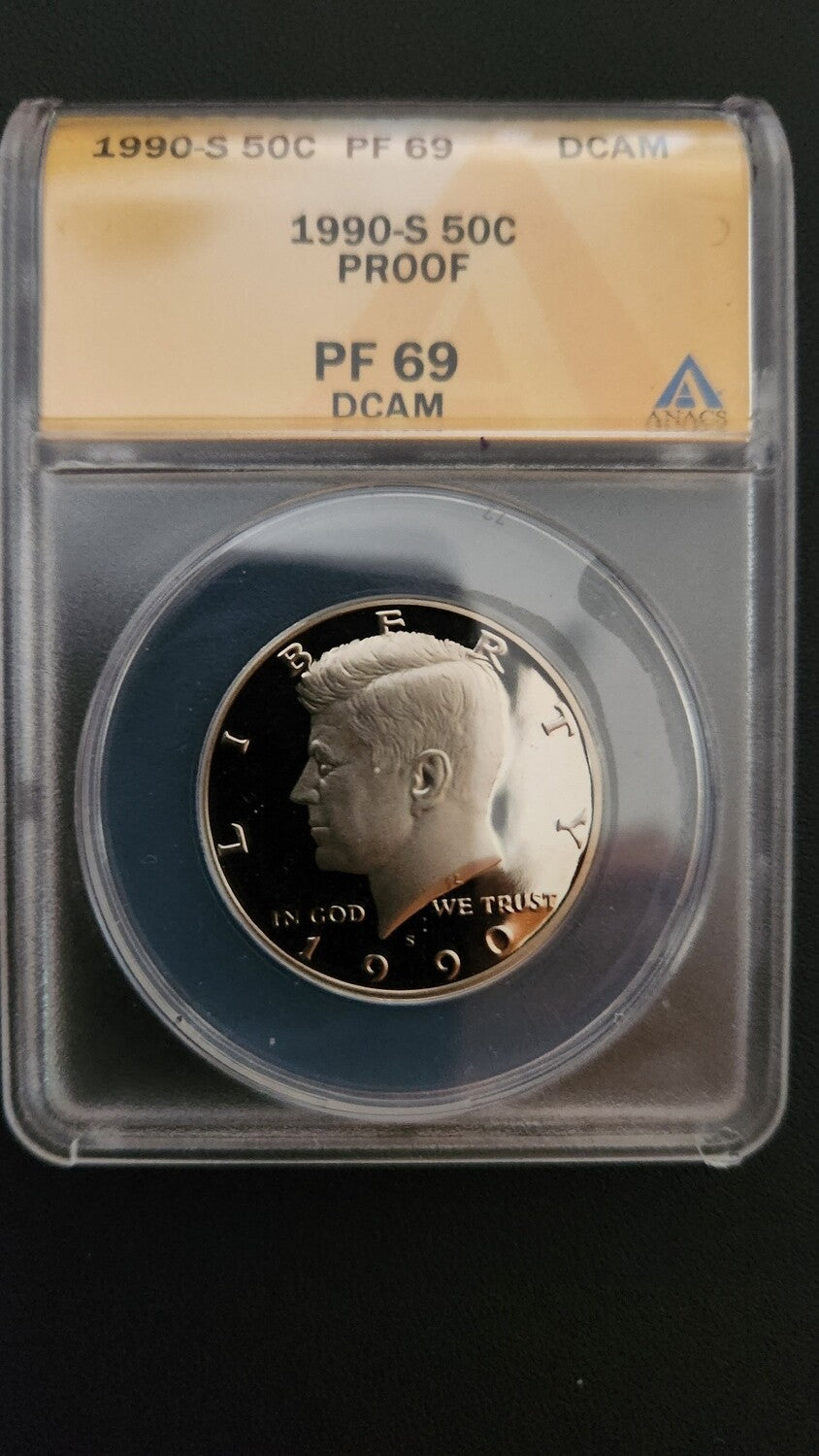 1990-S Proof - Kennedy Half Dollar - ANACS PF 69 DCAM
