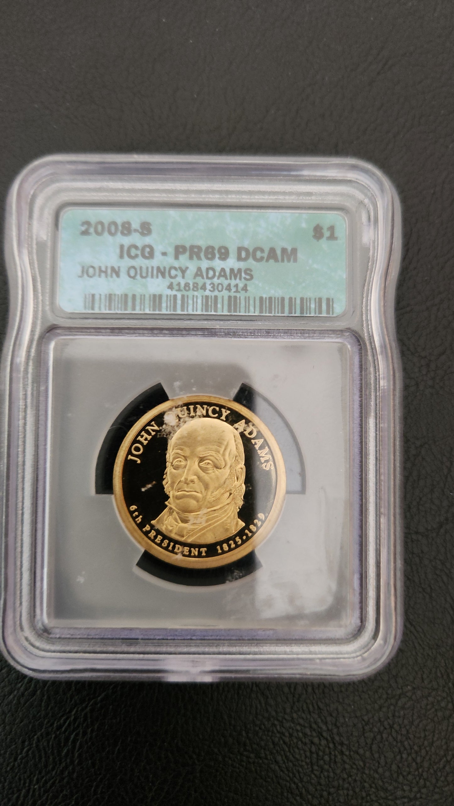 2008-S John Quincy Adams One Dollar - ICQ - PR69 DCAM