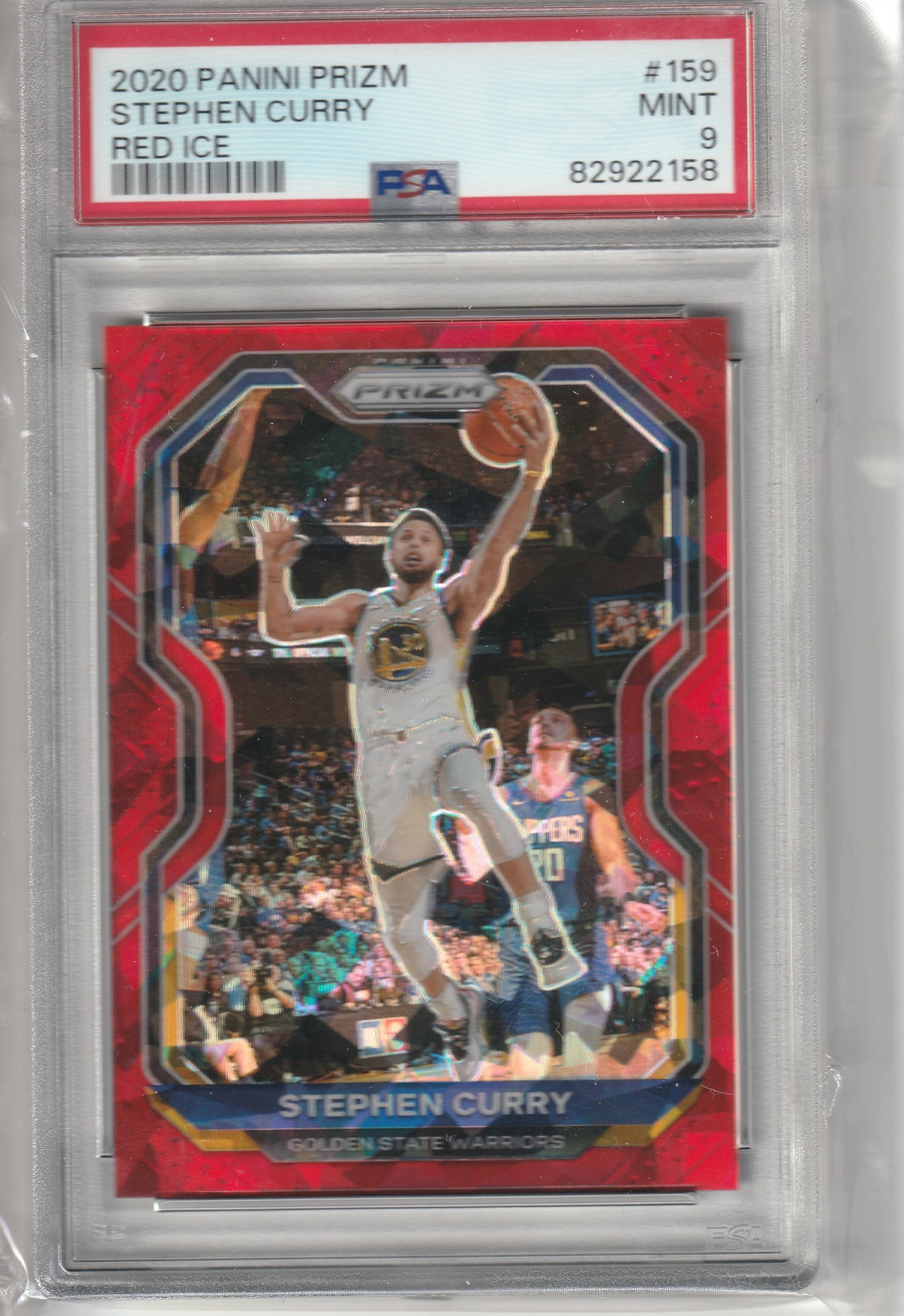 2020 Panini Prizm - Stephen Curry - Red Ice #159 - PSA MINT 9