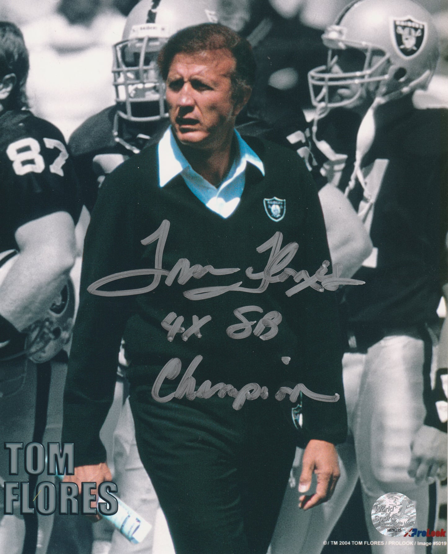 Autographed - Tom Flores - Official NFL