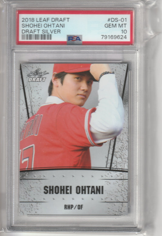 2018 Leaf Draft - Shohei Ohtani - Draft Silver #DS-01 - PSA GEM MT 10