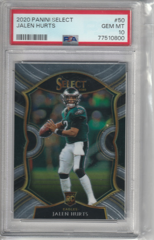 2020 Panini Select - Jalen Hurts - #50 - PSA GEM MT 10