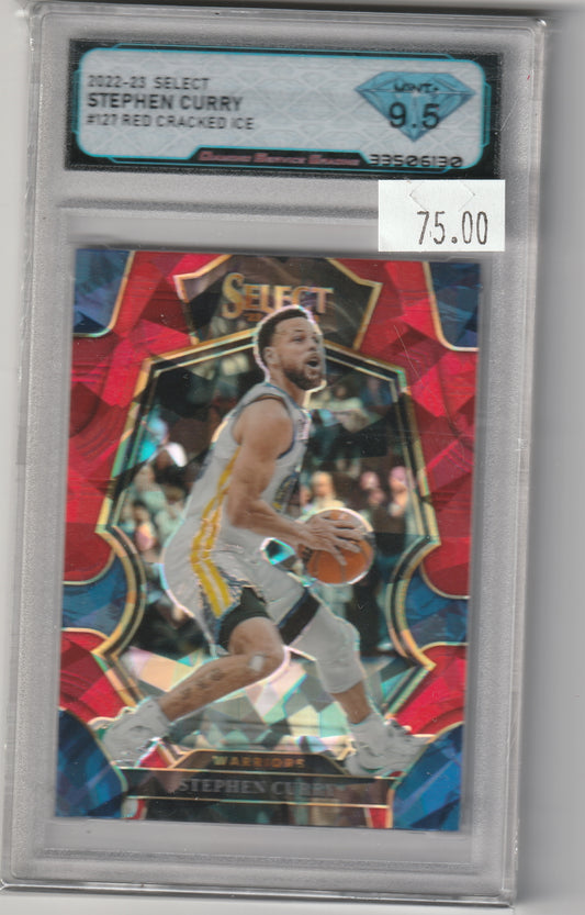 2022-23 Panini Select - Stephen Curry - #127 Red Cracked Ice - DGS Mint 9.5