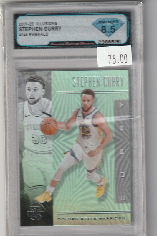 2019-20 Panini Illusions- Stephen Curry - #146 Emerald - DGS NM/Mint 8.5