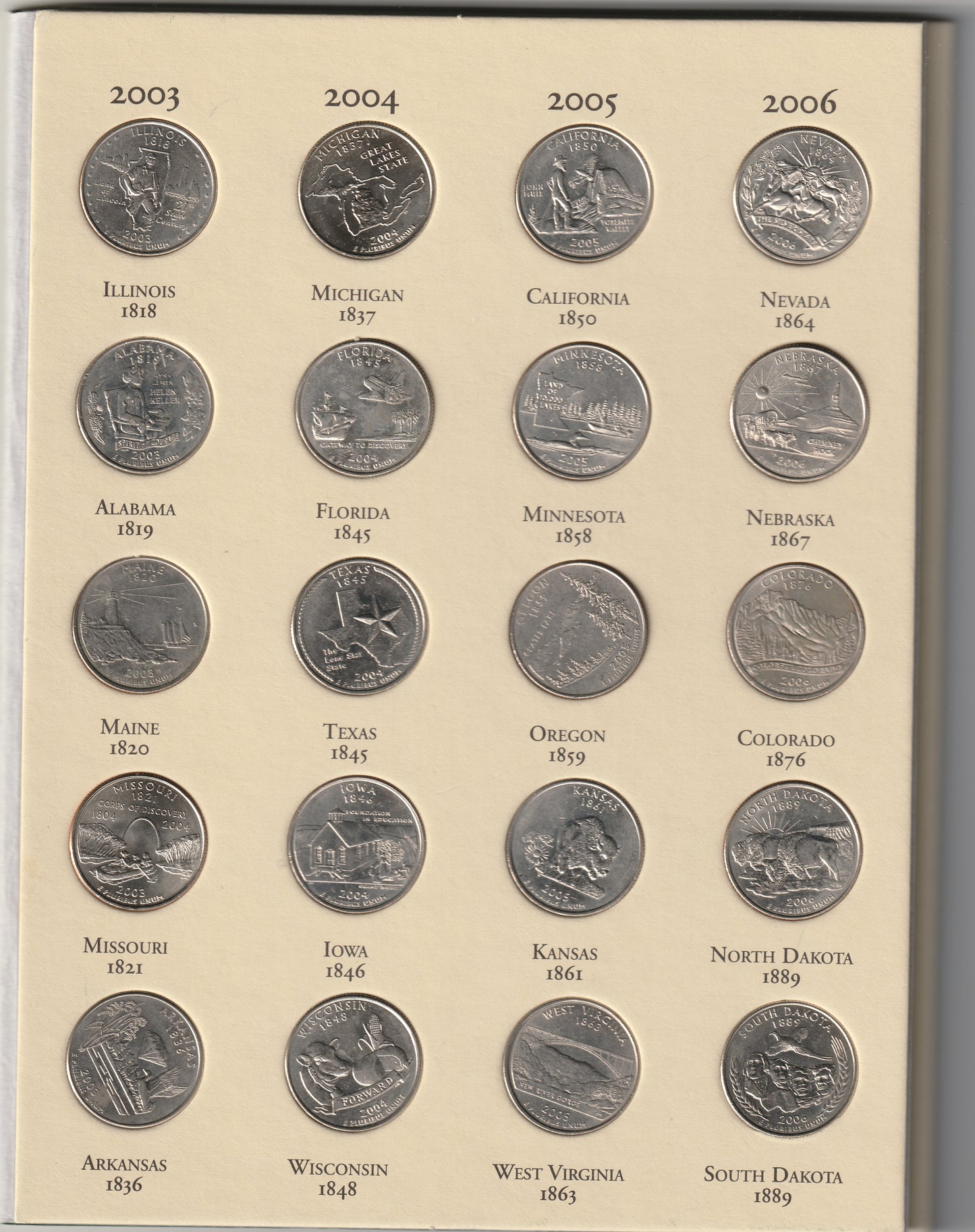 Fifty State Commemorative Quarters - 1999 - 2008 - D.C. & U.S. Territories