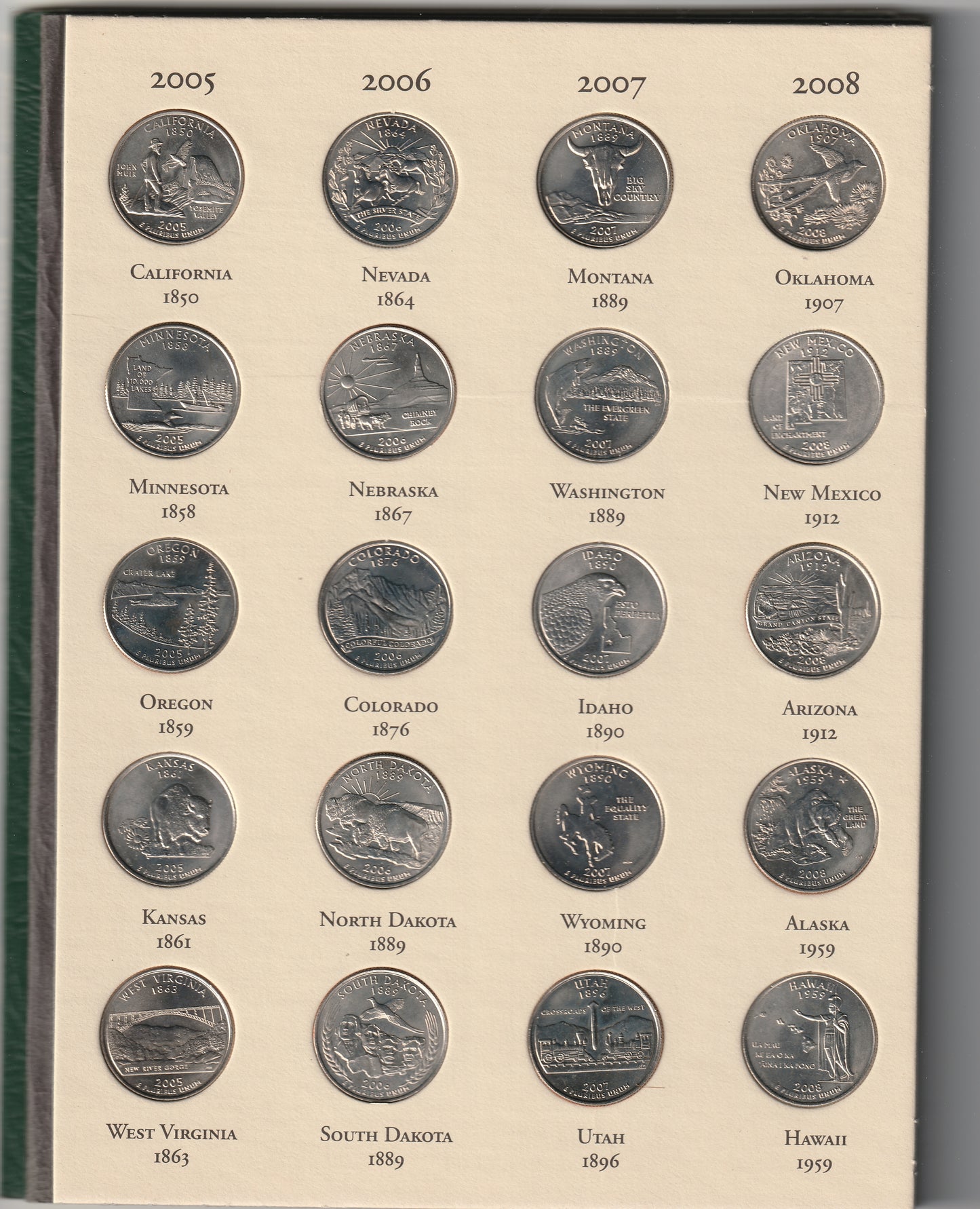 Fifty State Commemorative Quarters - 1999 - 2008