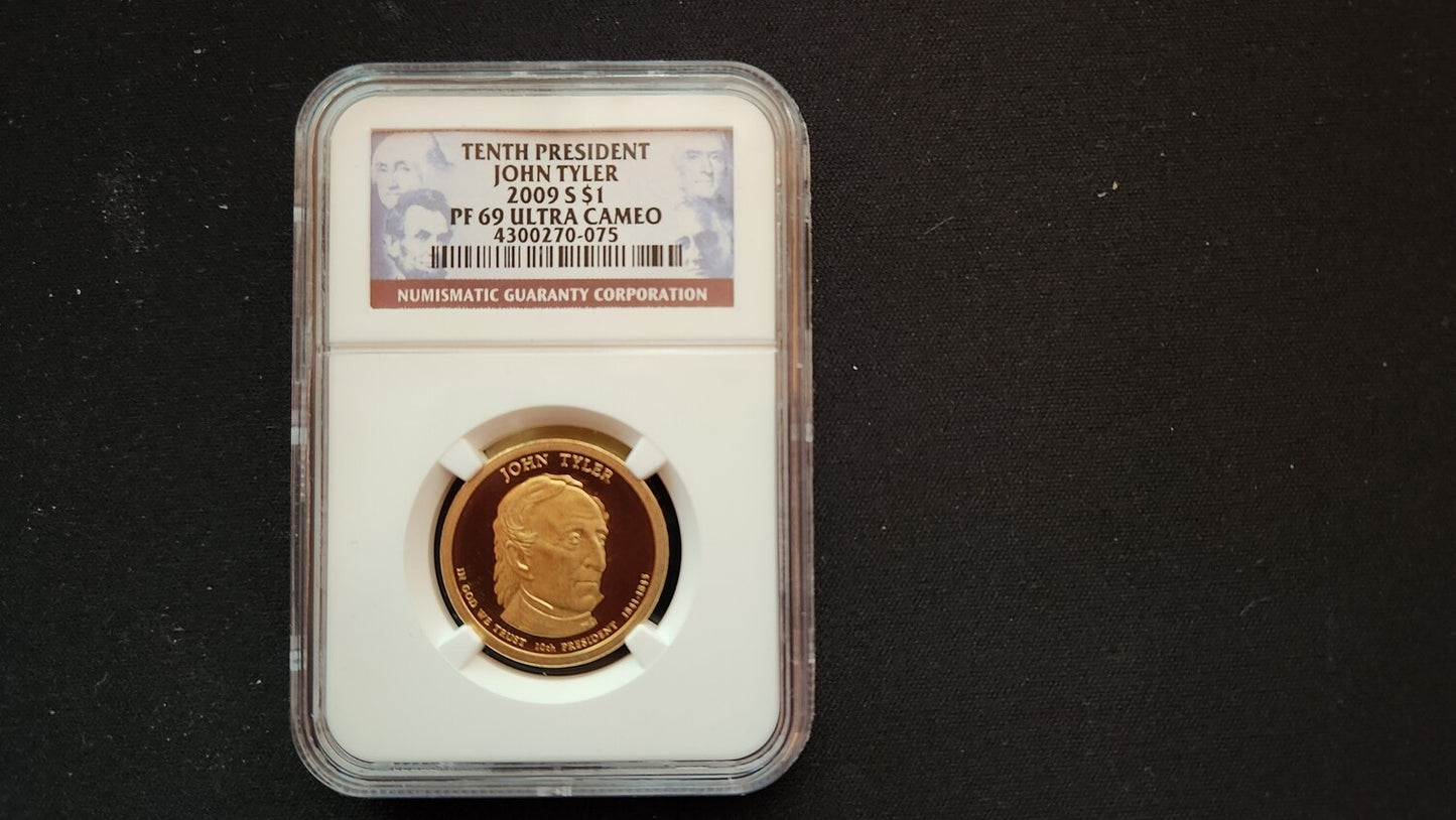 2009-S - John Tyler One Dollar - NGC PF 69 ULTRA CAMEO