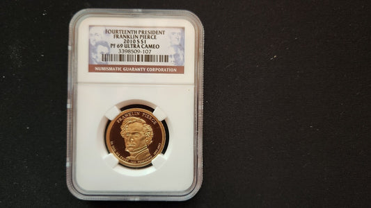 2010-S - Franklin Pierce One Dollar - NGC PF 69 ULTRA CAMEO